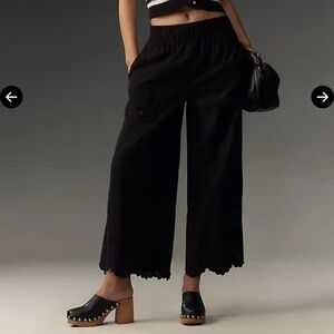 Anthropology Somerset Crochet Pull-On Pants- Black